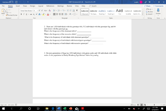 HWE Homework(1) (3) - Saved to this PC. vparks v - x Comments Mailings Review View Help Search f Share Find Replace AutoSaver