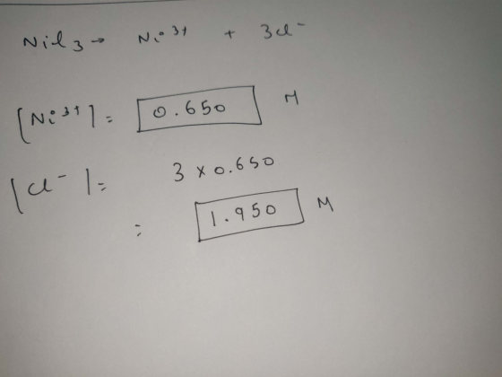 Nilze No3t + 3d- [Nost1= [0.650 M a-l 3x0.650 [1.950 M