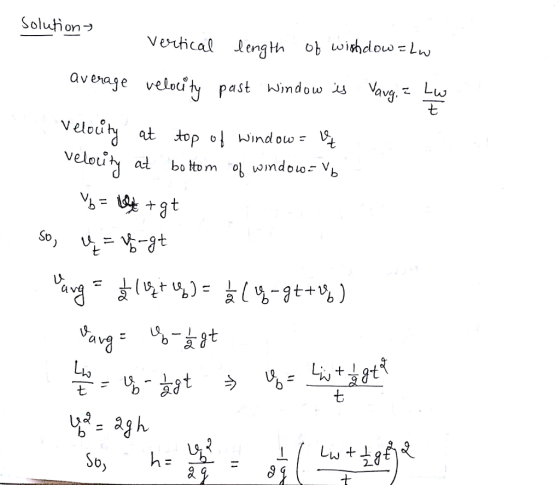 Solunon vertical length obwiehdow=Lw average velith past wJjmdow s Varg. Lw Veloută at top ol wind ow velouh at bo tto m so, 盜ニ沓プt 七