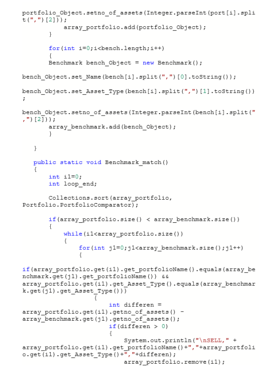 portfolio_Object.setno_of_assets (Integer.parseInt(port[i].spli t(,) [2]]); array_portfolio.add(portfolio_Object); for(int