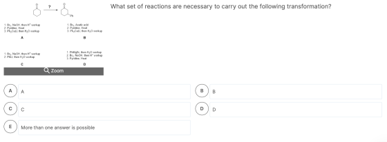 ? What set of reactions are necessary to carry out the following transformation? Ph 1. Brz, NaOH, then Ht workup 2. Pyridine,