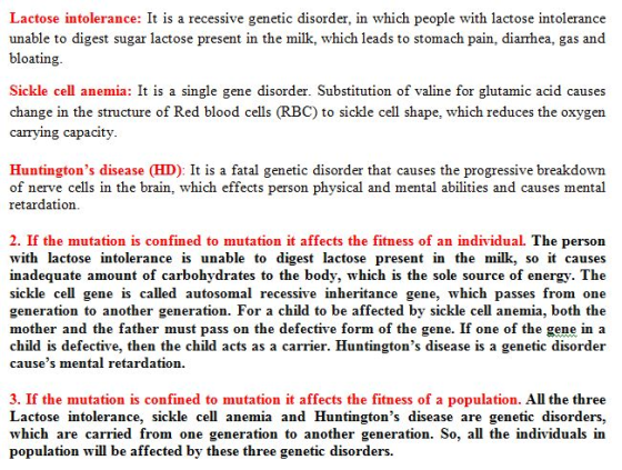 Lactose intolerance: It is a recessive genetic disorder, in which people with lactose intolerance unable to digest sugar lact