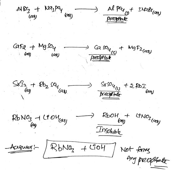 AlBln t was poy - (29) Barney . Al po4not stafrica precaptate Cara + Mg Soy lol... (aq) - MgF2 can .. Casout precipitati out