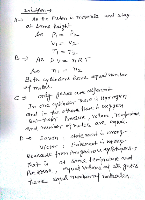 Ag the Piatonn movable and sta at hama Raight A→ ㄒㄧ二72. Both cylinders Rave equalmer are amd mumber of motas ae equal TMO Rave eual numberl molonles