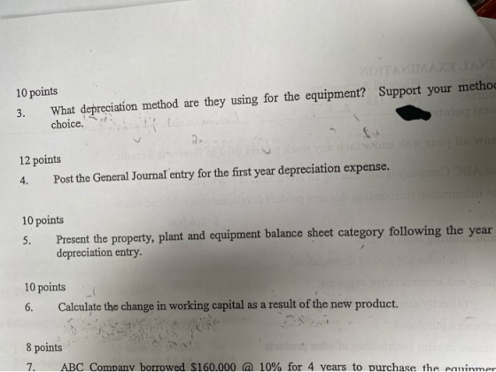 10 points VOITAVIMAX 3. What depreciation method are they using for the equipment? Support your method choice. 12 points 4. P