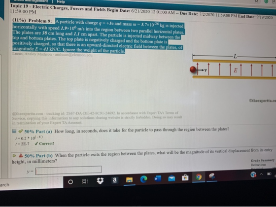 Help Topic 19 - Electric Charges, Forces and Fields Begin Date: 6/21/2020 12:01:00 AM - Due Date: 7/2/2020 11:59:00 PM End Da