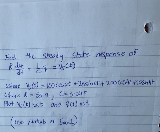 Fnd the shead State response of R dg Plot Vs(t) ust and ut) vst