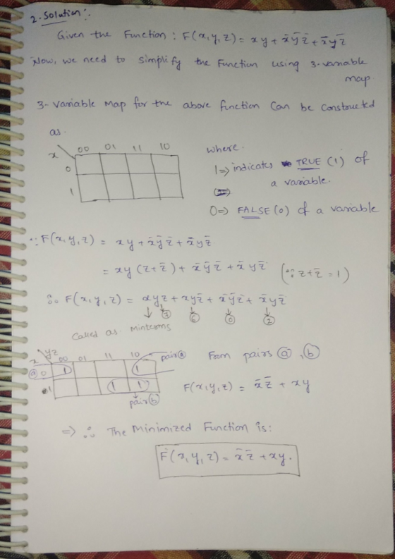 sGiven low, we need to Simplif tre Functun using 3- vomob abu o au where l-y indicate, * TRUE a) of a vasmable 0- FALSEo) d a