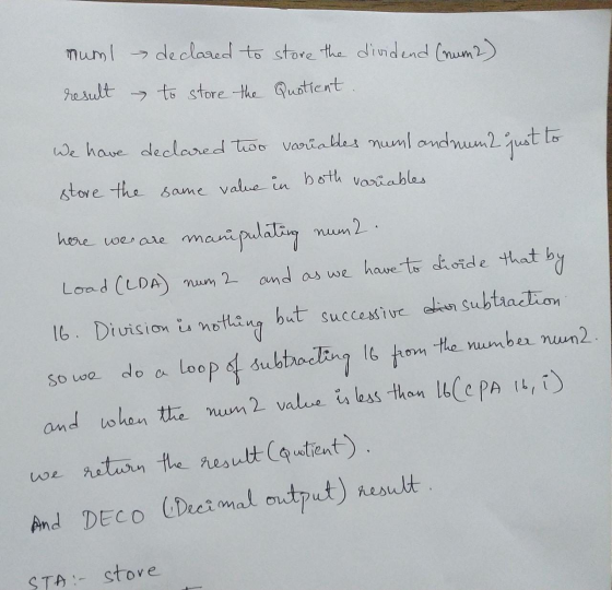 numl result declared to store the dividend (num 2) to store the Quotient. s we C G num We have declared two variables numland