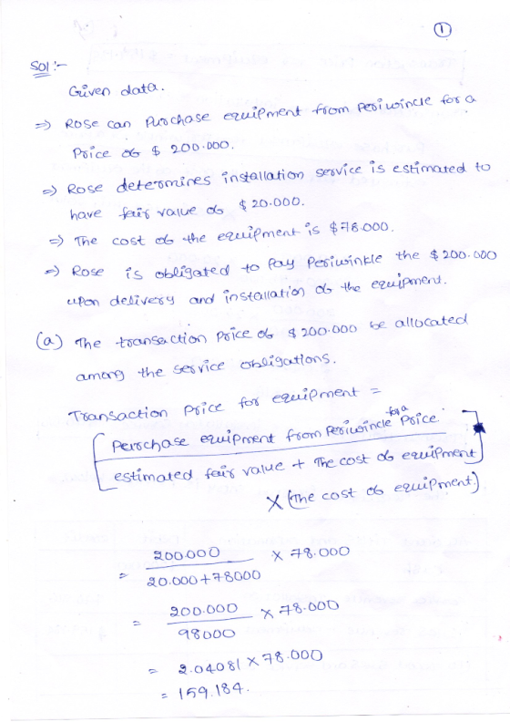 SO!! . Given data. » Rose can purchase equipment from pesi wince for a Price of $ 200.000, -> Rose determines installation se