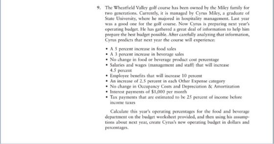 9. The Wheatfield Valley golf course has been owned by the Miley family for two generations. Currently, it is managed by Cyru