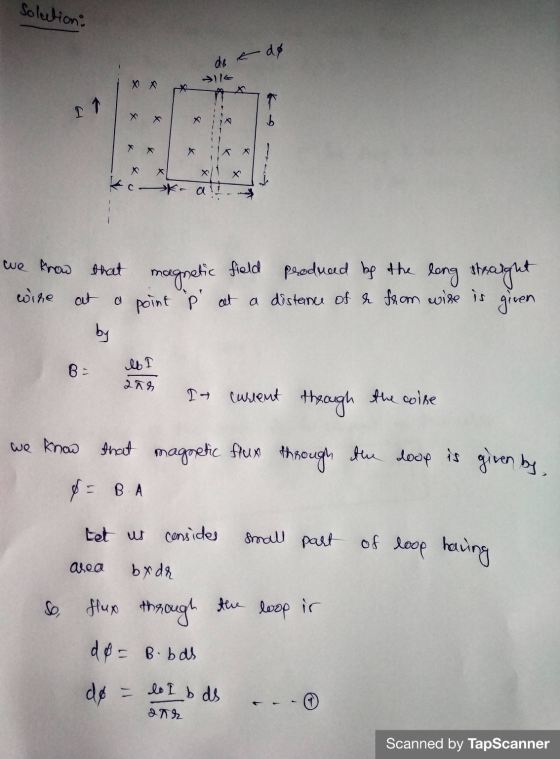 Solution. det de X X I 1 X b X X х X c ka a we know that magnetic field produced by the long straight wire at a point p at a