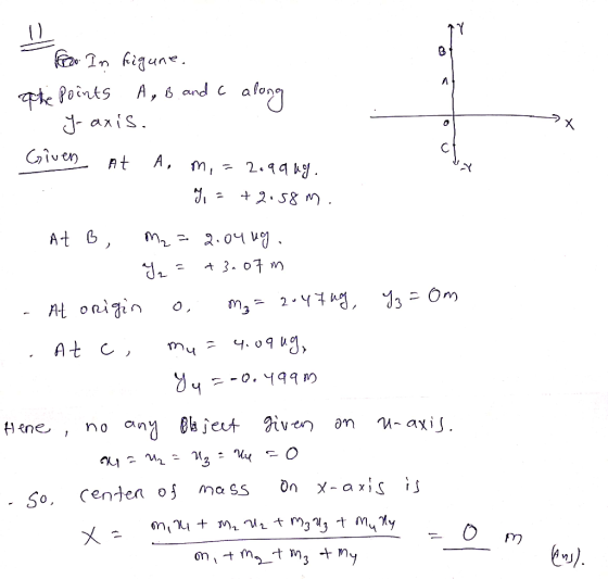 fIn figun A te Points A, 6 and c j-aris Given A, m 2.94 At A3. o7 3 Om m3 2.Y At onigin At c mu -0.499D h R. no any jet iven