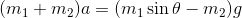 (mı + m2 a = (mı sin – m2),