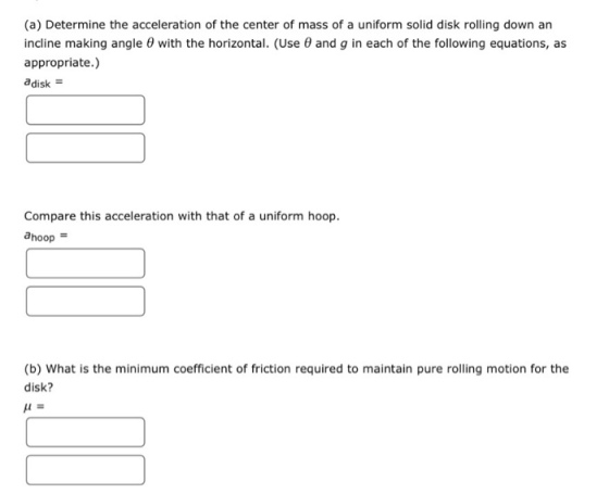 Determine the acceleration of the center of mass o