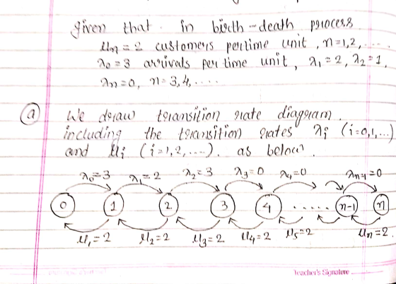 given that in birth death process lapas Customenis polime (4t ,1)=1,2, 20=3 avuvals per time unit, 2,- 2,12 1, 112=0, 93,4%..