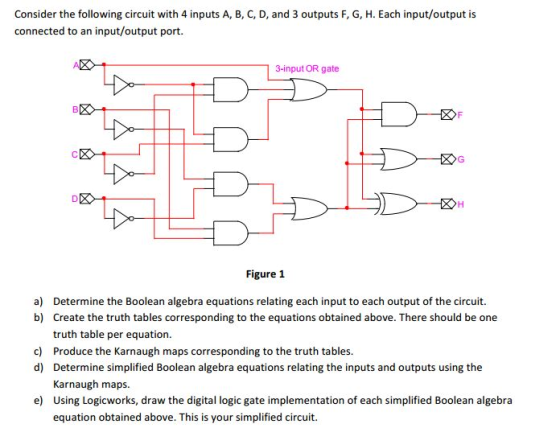 consider the following circuit with 4 inputs A, B,