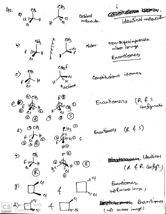 Uly achirol indecule coststed by breas, - śdeistical molecul chool. Non-superimposare mhoror image. Enantiomers Chef isomey.
