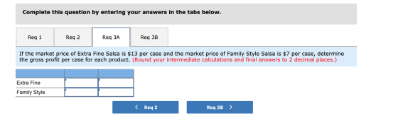 Complete this question by entering your answers in the tabs below. Req 1 Reg 2 Req 3A Req 3B If the market price of Extra Fin