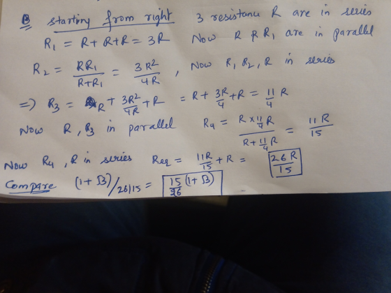 sesustonu are R, = Rt Rt R 3P- Now R R R, are in QaralLl R Nos 2 TR 1 4 Now 26 R