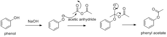 он o acetic anhydride NaOH phenol phenyl acetate