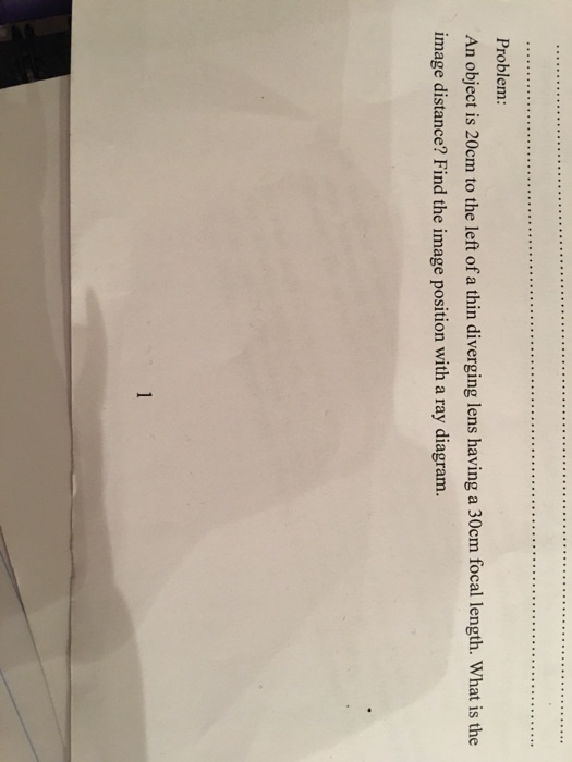 An object is 20cm to the left of a thin diverging