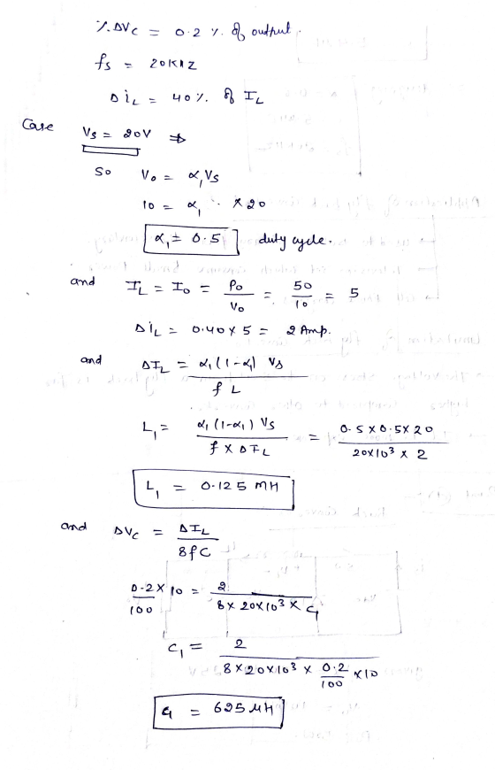 7.AVC 0.2 7. of output fs 20KIZ دند 402. of IL Case Vs QOV SO Voa xvs x 20 da To = -- toren (x, = 0.5 duty cycle. and IL = I.