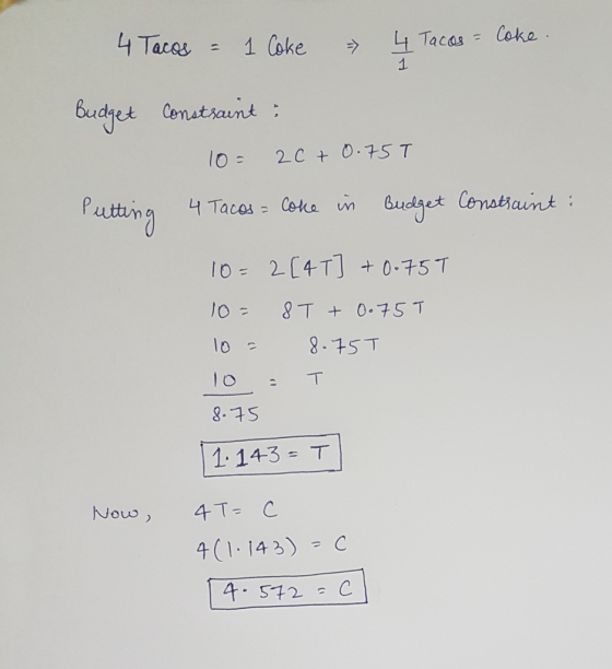 ace& Budaet lo 1.143= Now, 4T C 4(1.143) = C