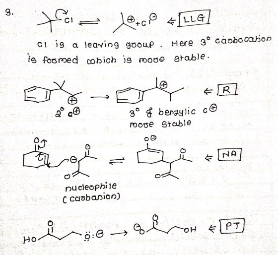 tfore 10CO <ILLG] C1 is a leaving gooup. Here 3° caodocahon is foomed chich is more stable. NA BY - 3° bengylic co more stabl
