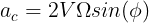 ac = 2VI2sin(o)