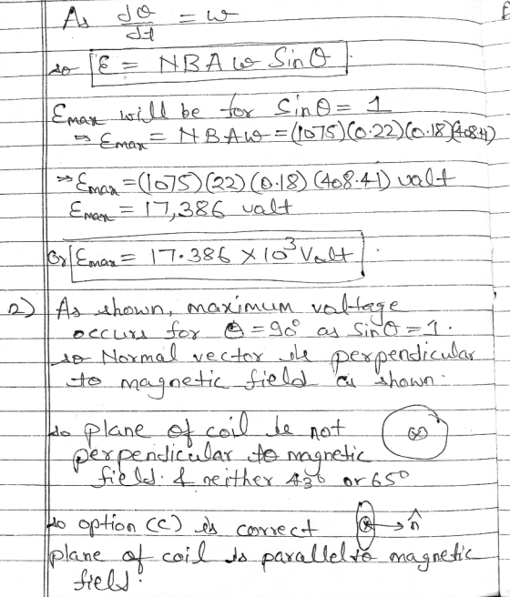 | As do = w NBA Go Sin O Eman will be for sino = 1 B Emar = N BAW=1075)(0:22 (0.18 4682 » Eman =(1075) (22) (6.18) (408-41) w