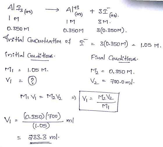 A3 (ar) A/+3 Car) 3D Car) 3 M | M 3(0.350M) O. 350 M O.350M tal Guceuthatiou o 3(0.350m) .05 M fnitial Crudioua Fiual CoudiHo