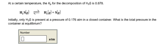 At a certain temperature, the Kp for the decomposi