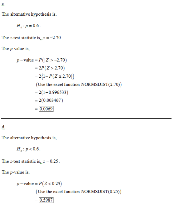 42 A Consider Using A Z Test To Test H 0 P 6 Determine The P
