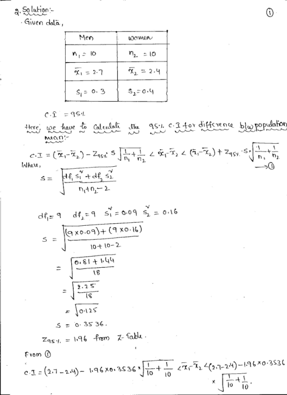 a. Solution- Given dala, Men laior re, we 10t l0-2 o.8I44 1S 2. 2 ST LS ะ 10,125 lo 10