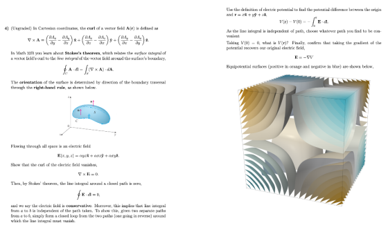 LE 4) (Ungraded) In Cartesian coordinates, the curl of a vector field Air) is defined as Use the definition of electric poten