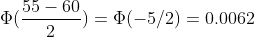 - 60 -) = (-5/2) = 0.0062