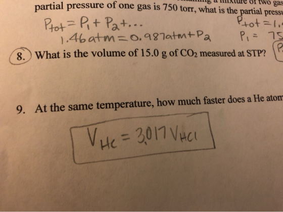 partial pressure of one gas is 750 torr, what is the partial pressu mig allture of two gas Prot-Pi + Pat... Ptot=1 1.4batm=0.