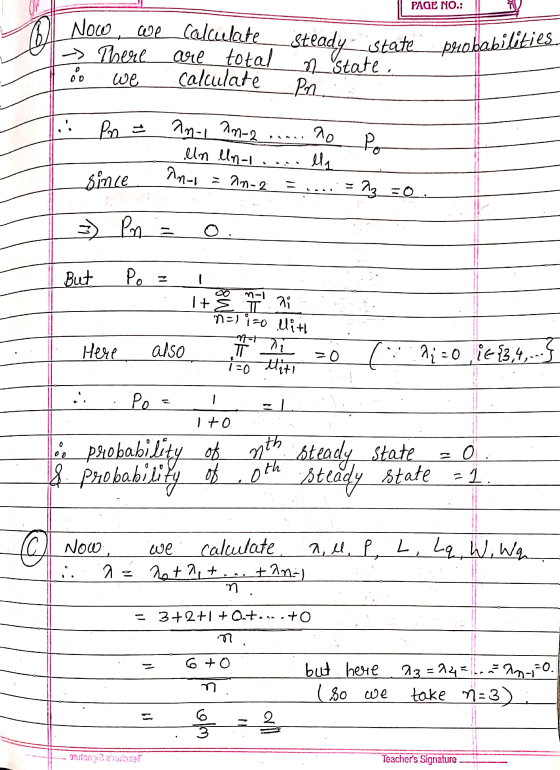 PAGE NO.: y Now We Calculate ._Steady state There are total n state. To we calculate n a probabilities to Š Pn . since 2n-1 A