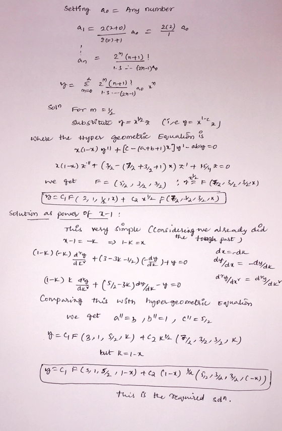 Setfng ao Any number 202 Qo ニ 202+o) a」 2 Cot) 22 (ntリ! an .3-f2n-1)4 2 (nt) ao 1.3 2-1) Soln For m Substat = 22 Ohere the th