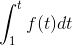 \int_{1}^{t} f(t)dt