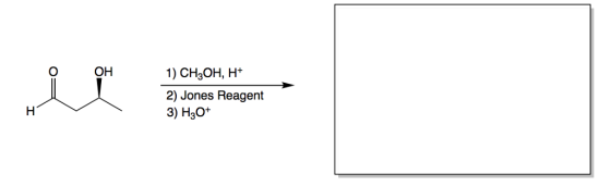 C) 1) CH3OH, H+ 2) Jones Reagent 3) H3O+