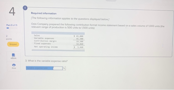 Required information The following information applies to the questions displayed below.) Part 3 of 15 Oslo Company prepared