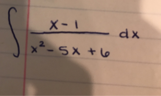 X-1 dx 2 . x²-5x + 6 х