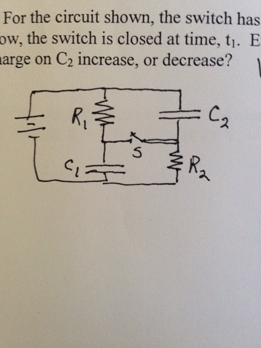 For the circuit shown, the switch has been open fo