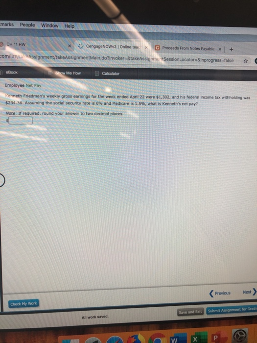 marks People Window Help - CH 11 HW CengageNOWV2 Online team C Proceeds From Notes Payable x + Assignment/takeAssignment Main