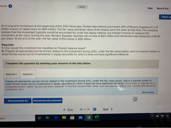 ework Help Save & Exit Check my As a long-term investment at the beginning of the 2021 fiscal year, Florists International pu