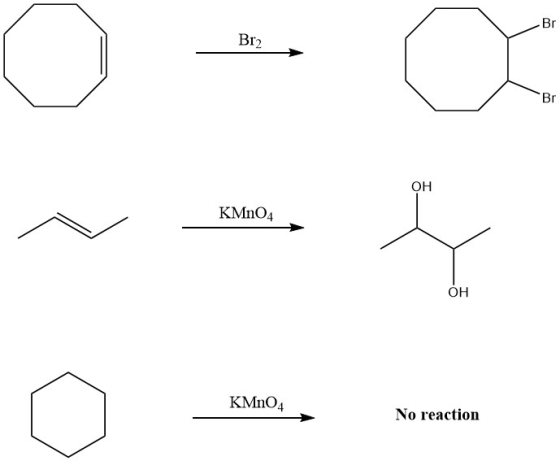 Br2 О- О? ОН KMnO4 ОН KMnO4 о No reaction