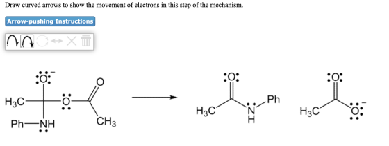 Draw curved arrows to show the movement of electrons in this step of the mechanism. Arrow-pushing Instructions nga XT :00 Ph