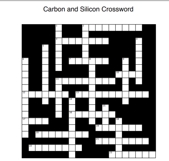 Carbon and Silicon Crossword HHH
